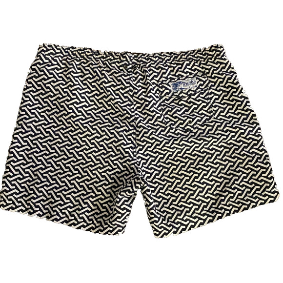 Trunks surf and swim co shorts / Bathing suit, black & white design, Men's XL/TG - Picture 2 of 5
